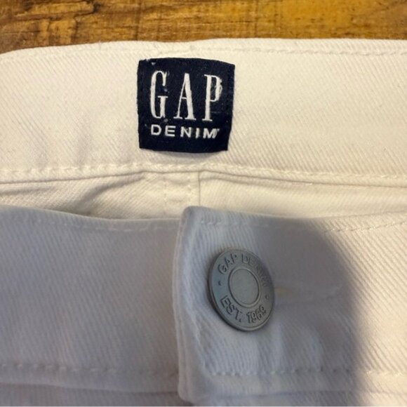 GAP Regular Classic Straight Leg White Denim Jeans Summer Pants Cigarette - Picture 11 of 12